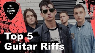 Arctic Monkeys  Top 5 Guitar Riffs  Tabs on Screen  4K [upl. by Woodberry519]