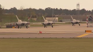 F22 RAPTORS RAF LAKENHEATH [upl. by Adnamma]