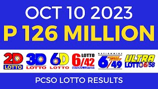 Lotto Result October 10 2023 9pm PCSO [upl. by Ititrefen763]