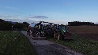 SMR Agrarservice Gärreste ausbringen auf Ackergras John deere Kumm Bomech [upl. by Ahsein]