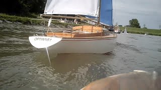 Optimist  Graupner sailboat  scale model RC boat  VMK [upl. by Ahsinel]