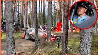 Esapekka Lappi Crashes 🔴 Out of Rally Finland 2024 After Hitting Tree 🌲💥FIA WRC 2024 [upl. by Teeter]