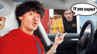 Speaking GIBBERISH in Drive Thru PRANK [upl. by Elleinet]