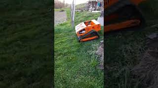 Vigorun VTLM800 cordless trackmounted lawn trimmer for sale made by Vigorun Techsnow cutter [upl. by Akila976]