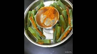 Amazing easy barwa bhindi recipe viral video cooking [upl. by Amorete]