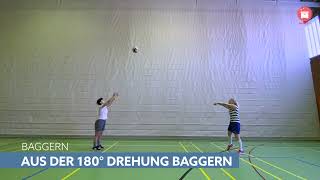 Baggern Aus der 180°Drehung baggern  Volleyball  WIMASU [upl. by Stoeber]