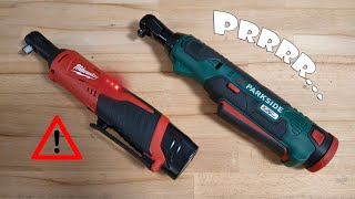 Milwaukee M12 IR vs Parkside PAR 12 A1 Cordless Ratchet [upl. by Carlos736]