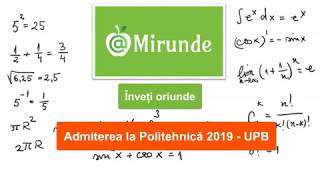 Admitere matematica Politehnica Bucuresti 2019 [upl. by Aerdnahc]