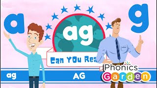 AG  Word Family Jazz  Rhyming Words  Phonics Garden [upl. by Htennek568]