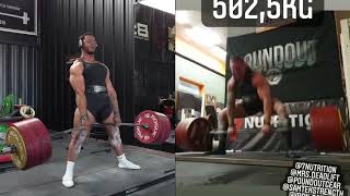 Jamal Browner 500KG VS Krzysztof Wierzbicki 5025 KG Deadlift  Side By Side Comparison [upl. by Stets43]