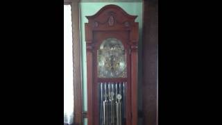 1913 Herschede 9Tube Hall Clock Westminster Chimes [upl. by Eelatan]