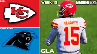 Chiefs vs Panthers  Week 12 Simulation  Patrick Mahomes  Madden 25 Gameplay [upl. by Ielhsa]