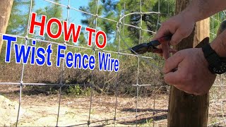 HOW TO WRAP WIRE FENCE  Woven wire field fence install [upl. by Cullan979]