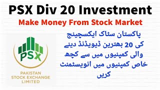 Top 20 Dividend Paying stocks In PSX  Capital Gain  Dividend Investment  Invest Again [upl. by Denton]