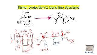 fisher projection to Bond line structure made easyOChem [upl. by Solita]