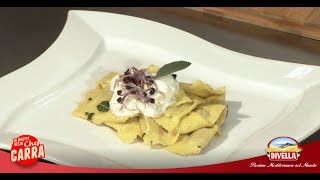 Ricetta ravioli ai funghi porcini e stracciatella dello Chef Carra  Divella [upl. by Ithsav]