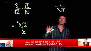 492 Rationalising denominator of surds easy type [upl. by Taffy]