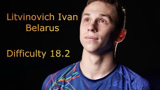 Litvinovich IvanBelarus  Difficulty 182Trampoline European Championship 2021 [upl. by Adnopoz]