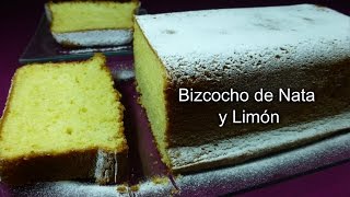 Bizcocho de nata y limón  RECETA CASERA  Delicioso  Fácil de hacer [upl. by Atews280]