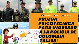 RESOLVIENDO Prueba PSICOTECNICA para ingresar a la policía de Colombia TallerEsUnHonorSerPolicía [upl. by Mickelson]