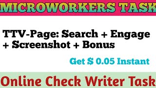 Online Check Writer Task  Microworkers Task [upl. by Happy]