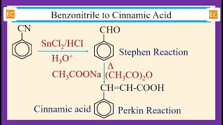 SEV NO – 92 Transformation of benzonitrile to cinnamic acid [upl. by Ahtelat62]