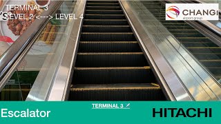 Changi Airport Terminal 3  Hitachi Escalator towards Levels 3 amp 4 [upl. by Secnarf]