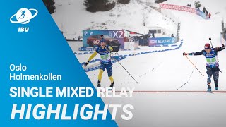 World Cup 2324 OsloHolmenkollen Single Mixed Relay Highlights [upl. by Llesirg]