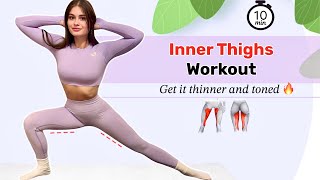 Get Thinner and Toned INNER THIGHS at Home 🔥 10 Min Inner Thighs Workout  No Equipment [upl. by Uriisa]