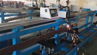 CNC plasma pipe hole profile grooving cutting machine [upl. by Hopkins]