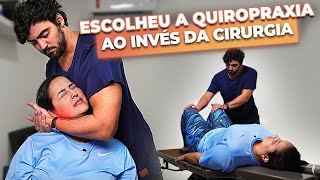 QUIROPRAXIA em mulher com HÉRNIA DE DISCO Alívio para a cervical e lombar [upl. by Zahara]