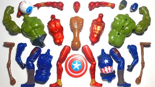 Merakit mainan marvels spiderman VS siren headhulk smashcaptain america avengers superhero toys [upl. by Ocana]