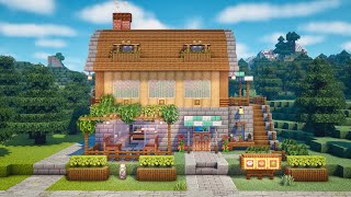 Minecraft  How to Build a Cafe with Sugar Cane Farm  Tutorial [upl. by Yllatan]