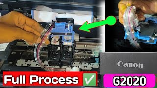 How to fix Canon G2020 amp G3010 ink problem Refill ink Blank print colourprint problem  Hindi [upl. by Oj]