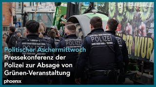 Pressesprecher der Polizei zur Absage des politischen Aschermittwochs der Grünen am 140224 [upl. by Ferrand]