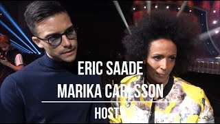 Melodifestivalen 2019  Interview with Eric Saade amp Marika Carlsson Hosts [upl. by Stacy]