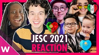 Junior Eurovision 2021 reaction Italy Portugal Kazakhstan [upl. by Jephum11]