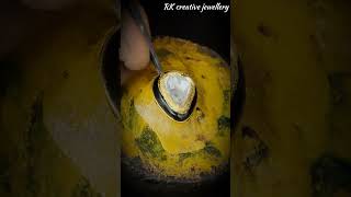 ✨Kundan jewellery making✨ natural polki and green stone chakri  trending kundanjewellery [upl. by Ainak448]