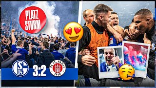 PLATZSTURM  AUFSTIEGS FEIER 🥰 Schalke 04 vs St Pauli STADION VLOG 🔥 [upl. by Astrid]