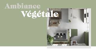 Cuisine blanche et verte en U sur mesure  Ambiance Végétale  MOBALPA FR [upl. by Etiuqal]