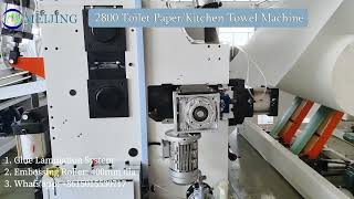 Ship to Israel fully auto toilet paper machine kitchen towel lamiantion rewinder machine [upl. by Nnylannej827]