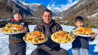 RECIPE FOR TRADITIONAL AZERBAIJANI PILAF REAL VILLAGE CUISINE NO TALK [upl. by Adniroc664]