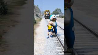 DORAEMON FALL FROM MOUNTAIN NOBITA LEFT BEHIND  gta5 shorts [upl. by Lammaj]