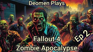 Thought This Was Tame Untill The Zombies Hordes Got Serious Fallout 4 Zombie Apocalypse Mod Ep 2 [upl. by Tayyebeb]