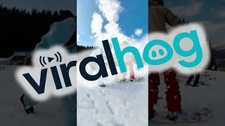 Tandem Snowboarding  ViralHog [upl. by Adnohsat]