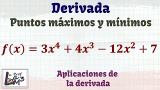 Puntos críticos máximos y mínimos de una función polinómica  La Prof Lina M3 [upl. by Edmonda]