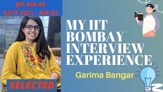 IIT BOMBAY INTERVIEW EXPERIENCE  PhD  Chemistry  IITs  Interview Questions [upl. by Tnahs867]