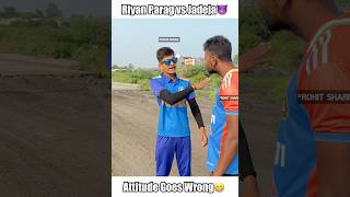 Ravindra Jadeja Fielding😈Riyan Parag attitude goes wrong😀 shorts cricket [upl. by Him]