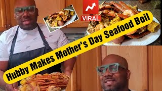 HUBBY MAKES MOTHERS DAY SEAFOOD BOIL food subscribe cooking dinner seafood seafoodboil eat [upl. by Irot]