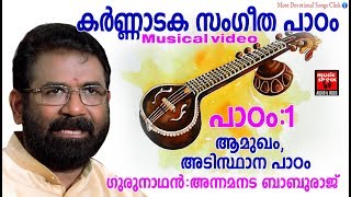 കർണ്ണാടക സംഗീത പാഠം  1  Carnatic Music Lessons For Beginners  Carnatic Lessons For Beginners [upl. by Neerroc]